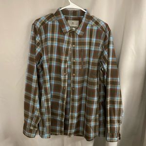 Men’s Large Plaid Royal Robbins Shirt NWOT